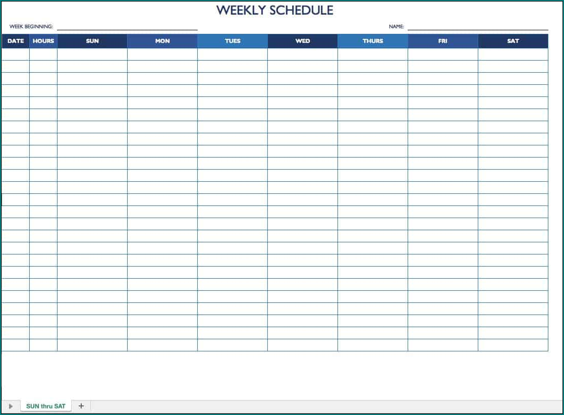 Excel Work Schedule Template Example