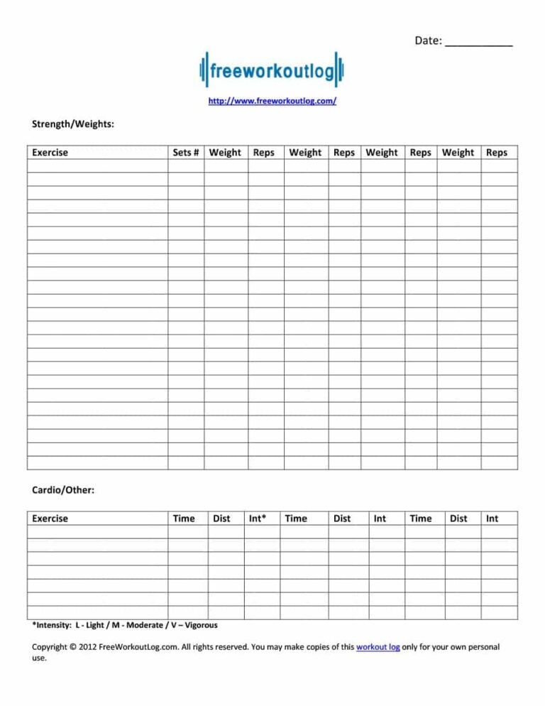 Exercise Planning Template Example Exercise Planning Template Example