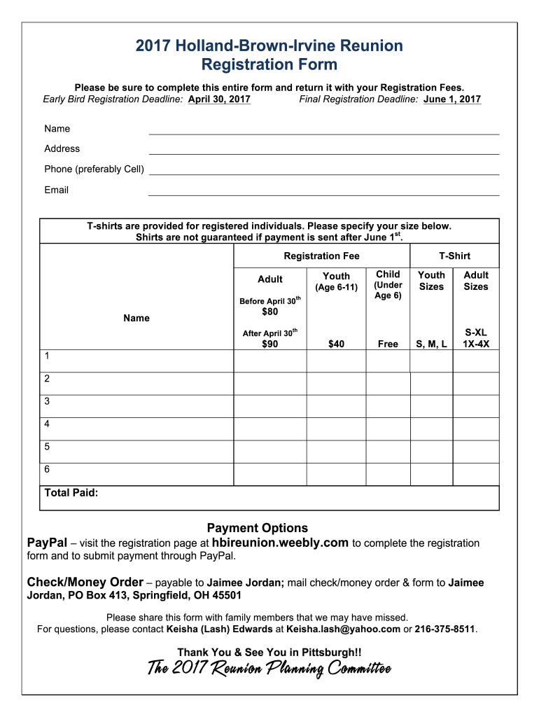 Family Reunion Planning Template Example Family Reunion Planning Template Example