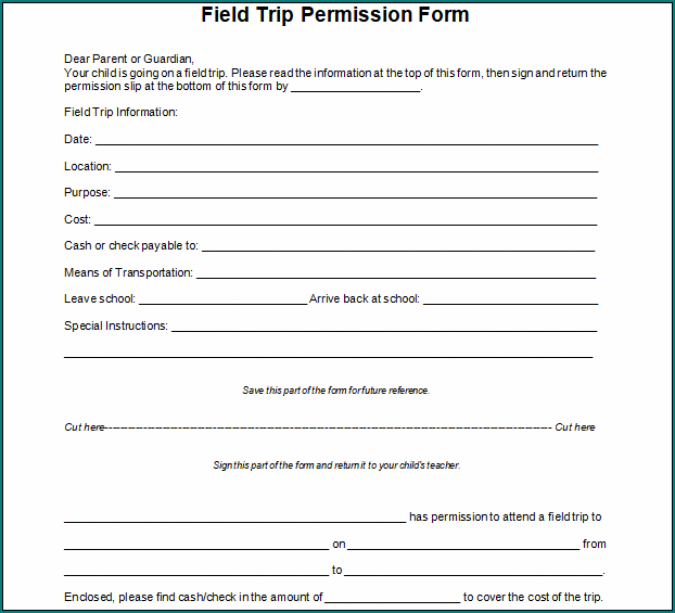 Field Trip Permission Form