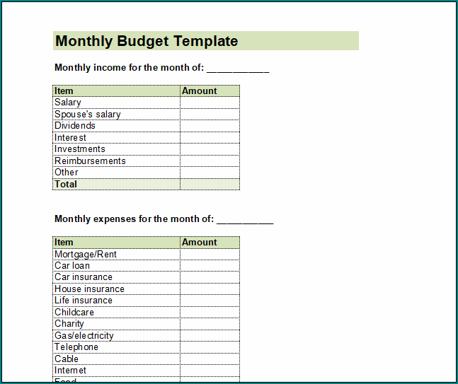 Financial Budget Template