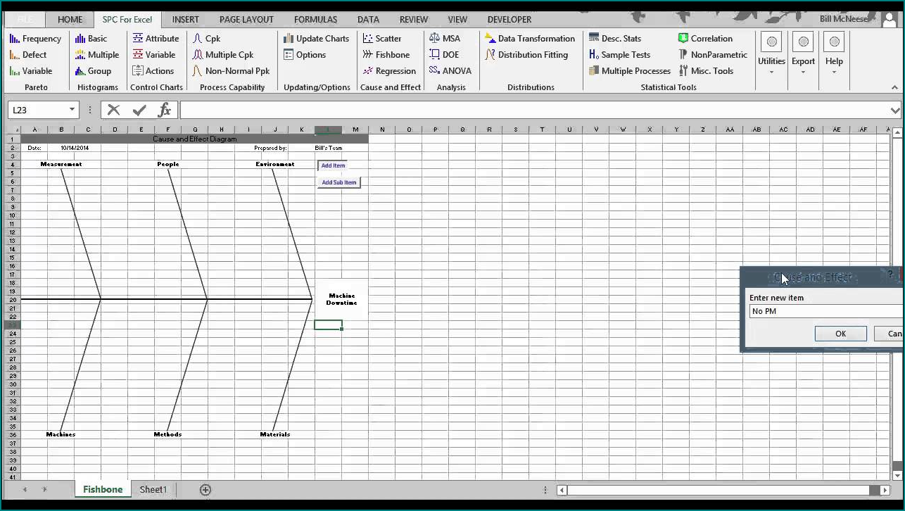 Fishbone Diagram Excel Example