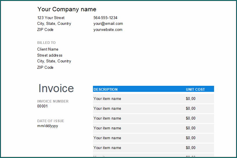 Freelance Invoice Template
