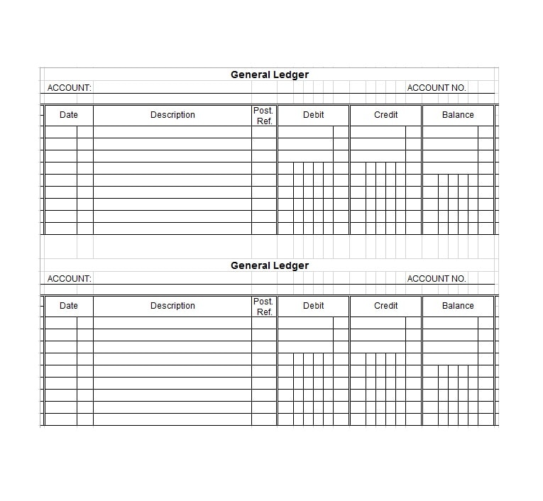General Ledger Template General Ledger Template