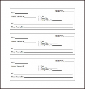 General Receipt Template Example