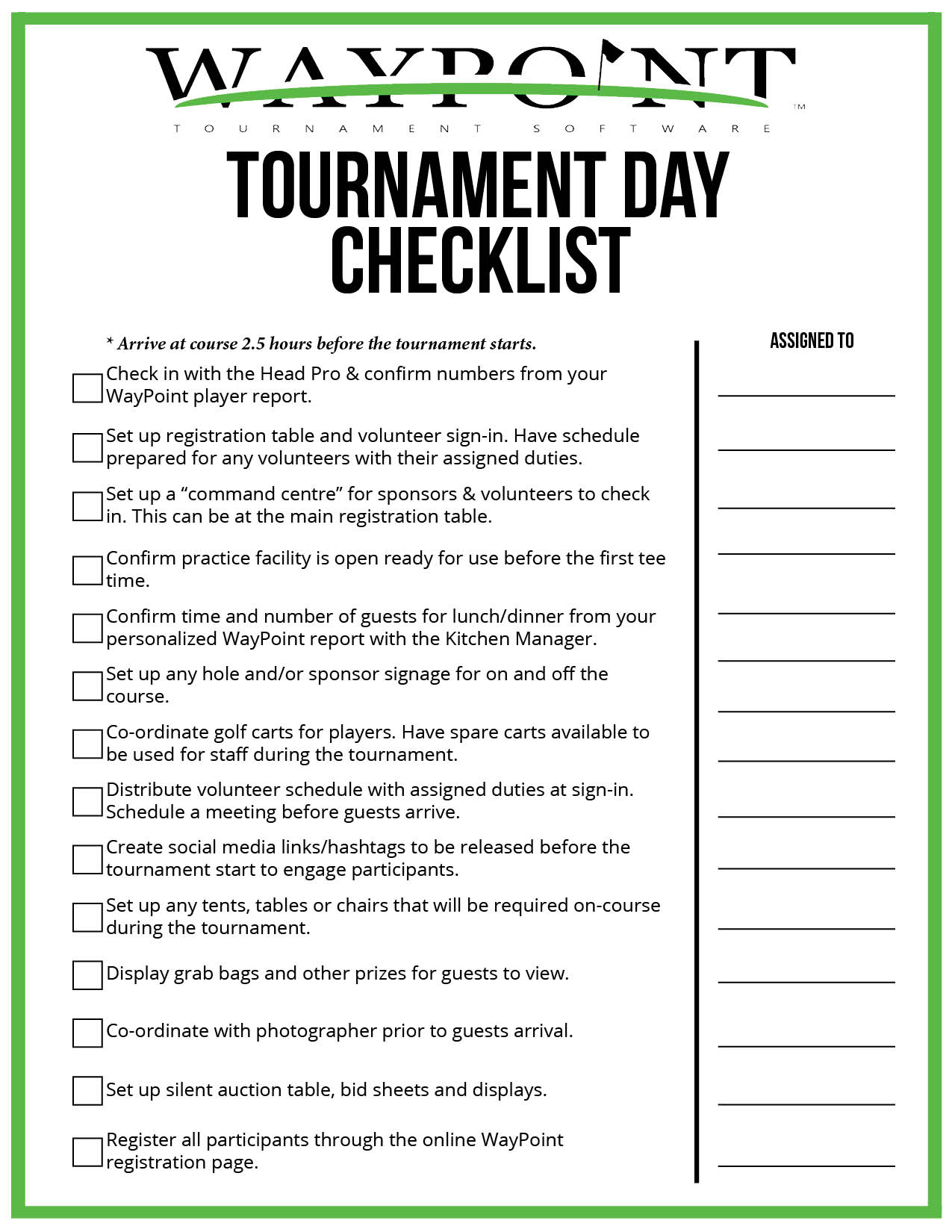 Golf Tournament Planning Template Sample Golf Tournament Planning Template Sample