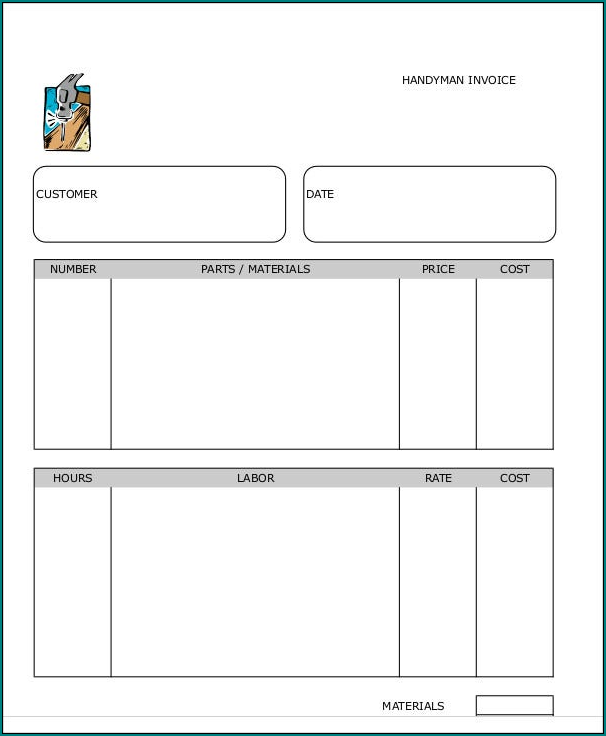 Handyman Receipt Template Sample