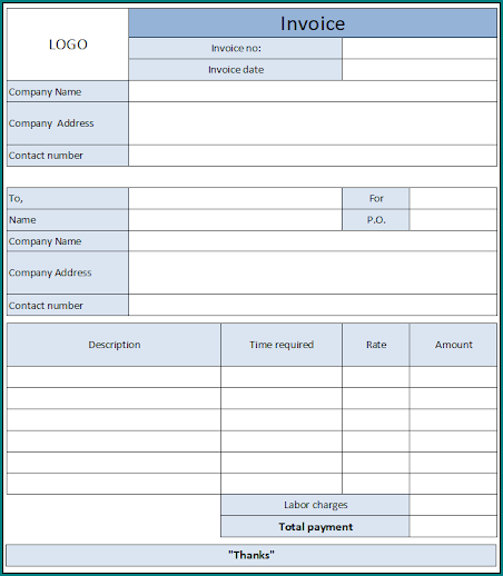 Home Repair Receipt Template Example