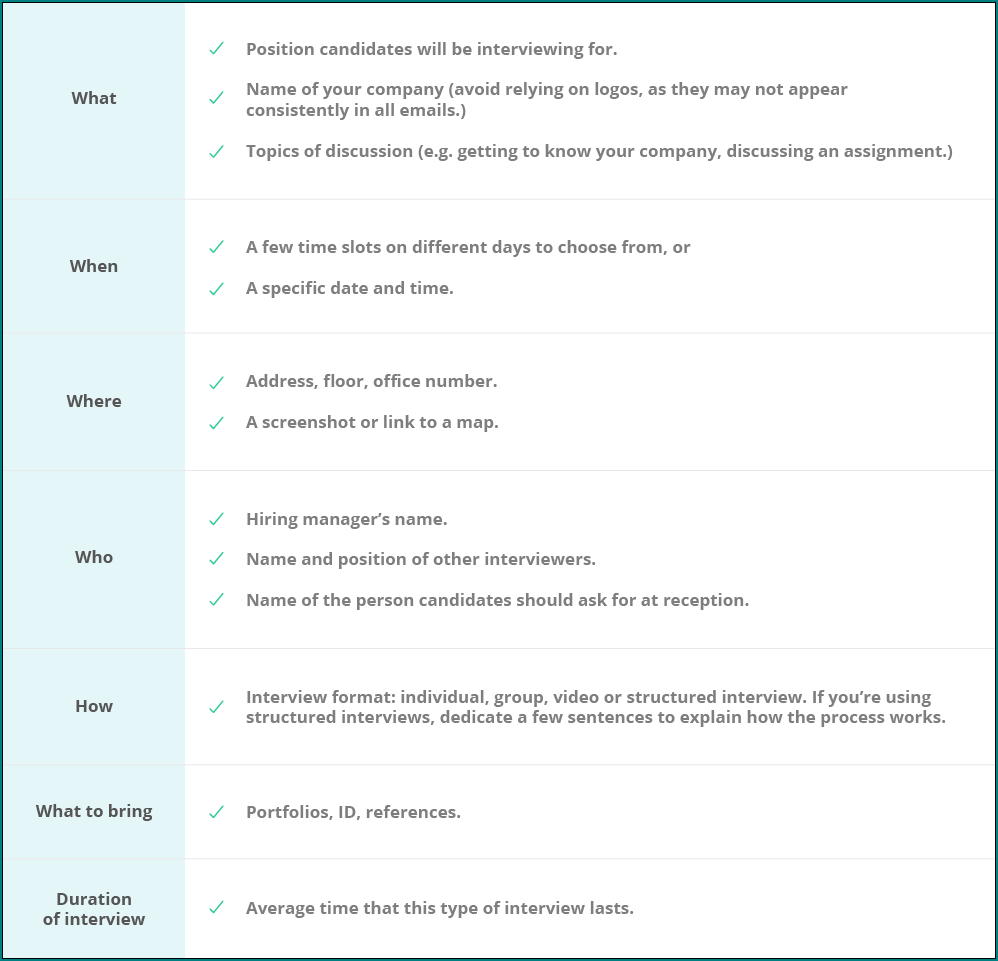Interview Schedule Template Example