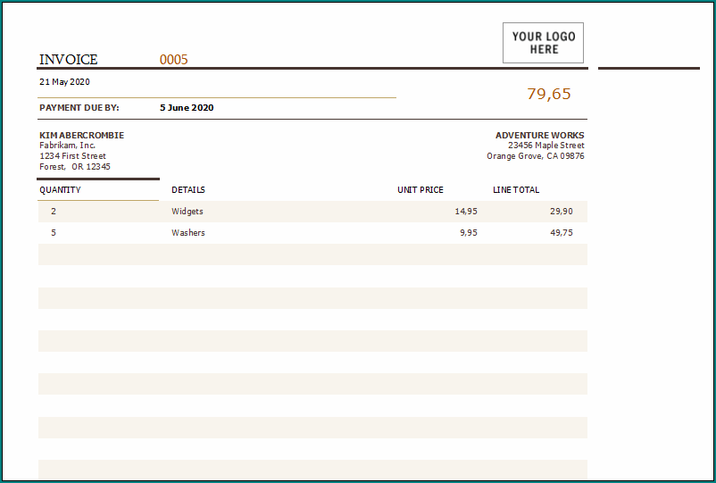 Invoice Template Excel