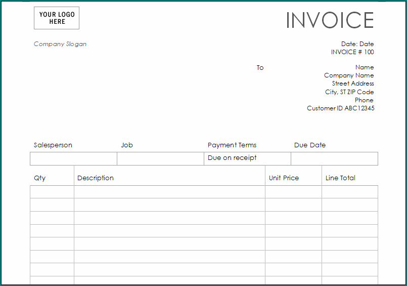 Invoice Template Word
