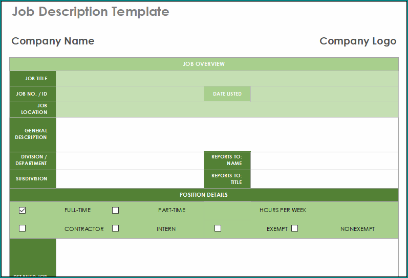 Job Description Template