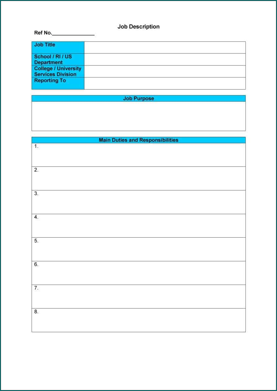 Job Profile Template Example