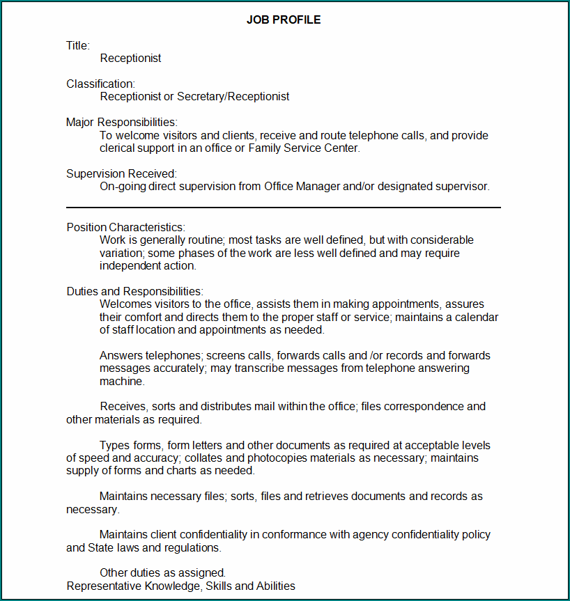 Job Profile Template