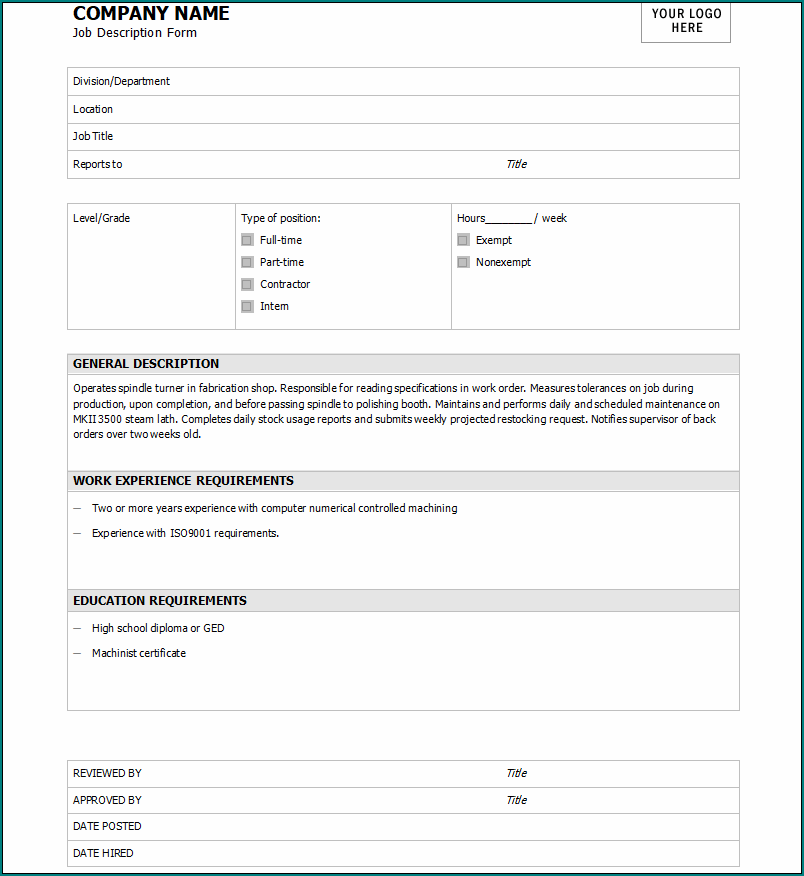 Job Requirements
