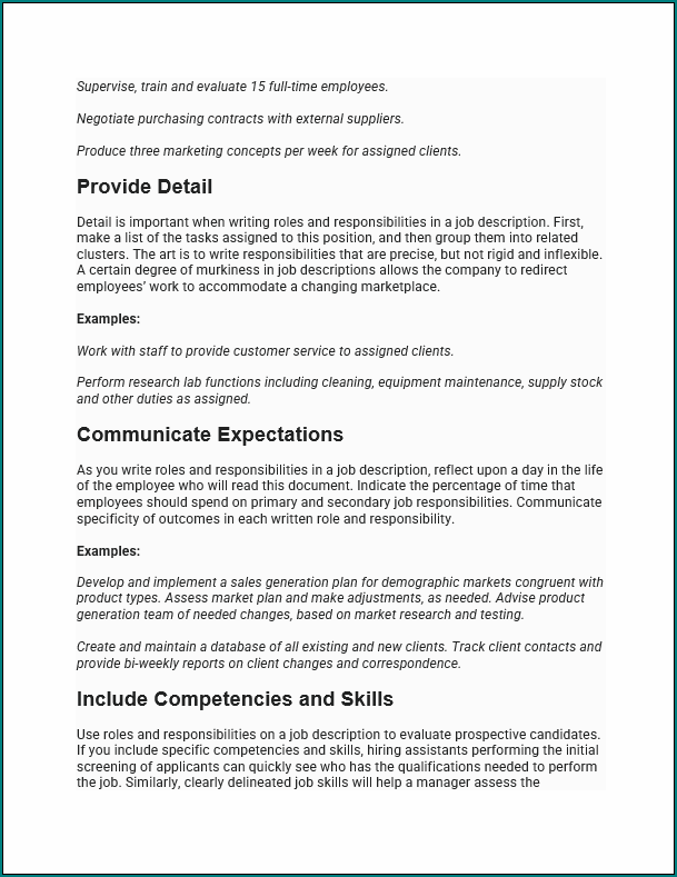Job Responsibility