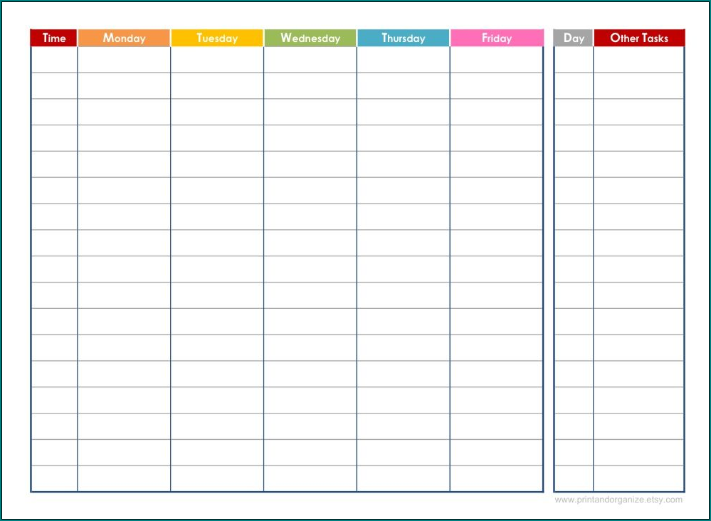 Kids Schedule Template Sample