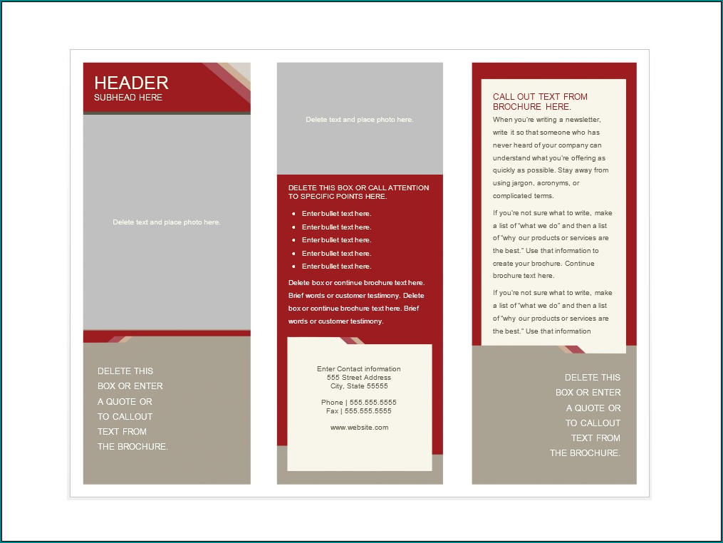 Leaflet Template Word Sample