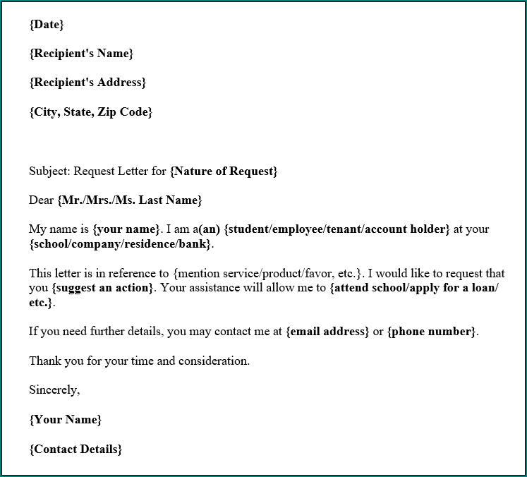 Letter Form Example