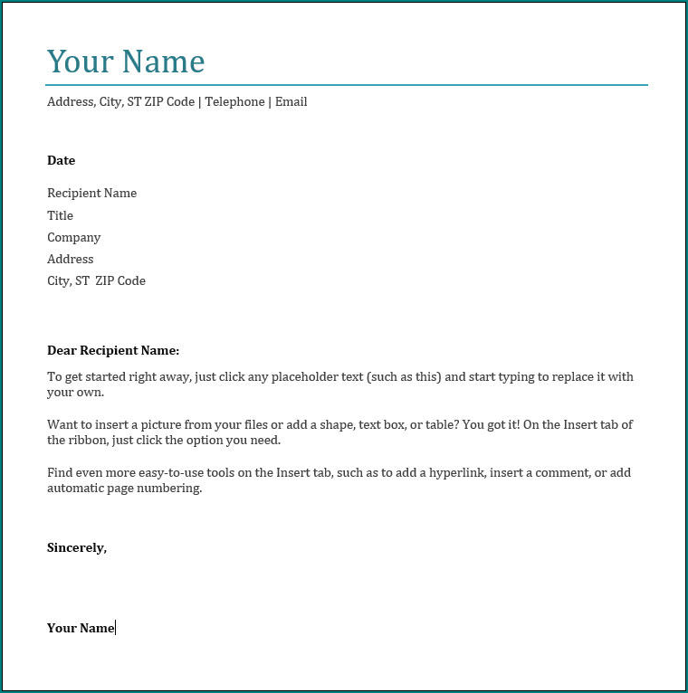 Letter Layout Sample