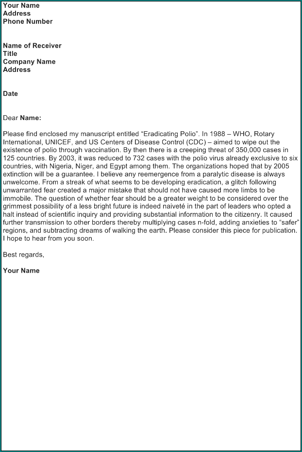 Letter Of Transmittal Example