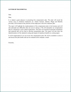 Letter Of Transmittal Sample
