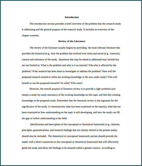 Literature Review Introduction Example