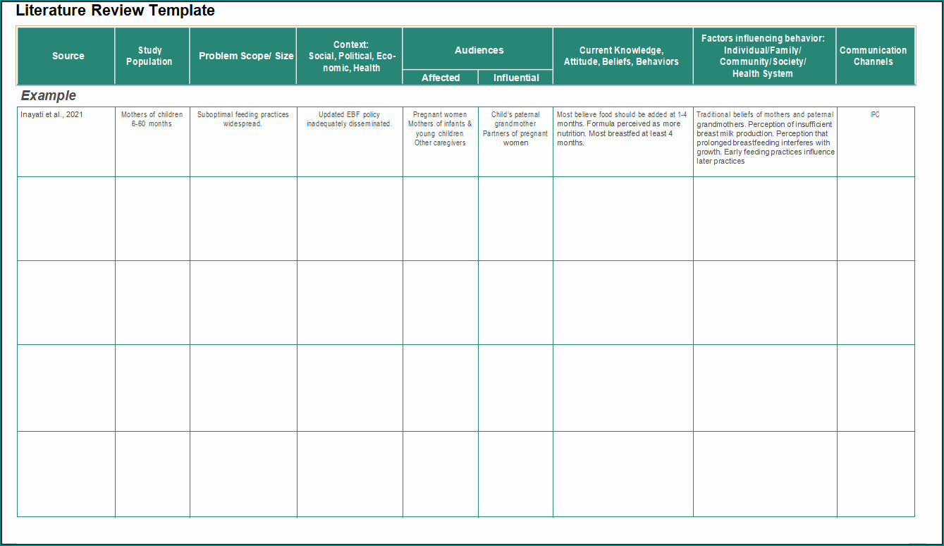 Literature Review Layout