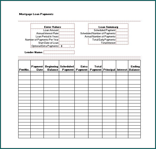 Loan Amortization Schedule Excel Example