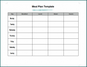 Meal Plan Template