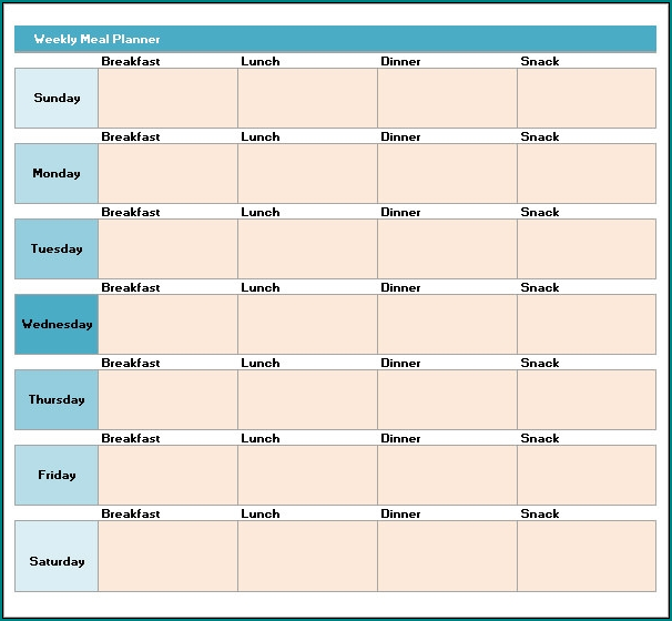 Meal Plan Template Sample
