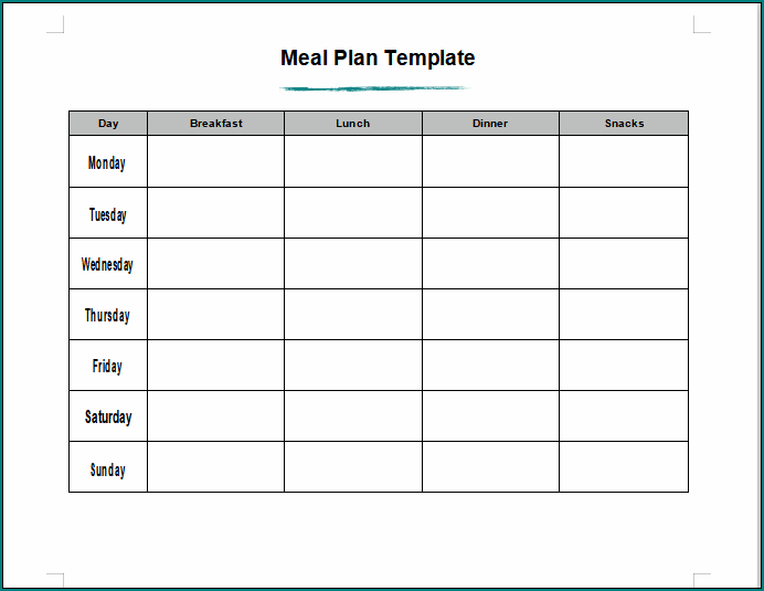 Meal Plan Template