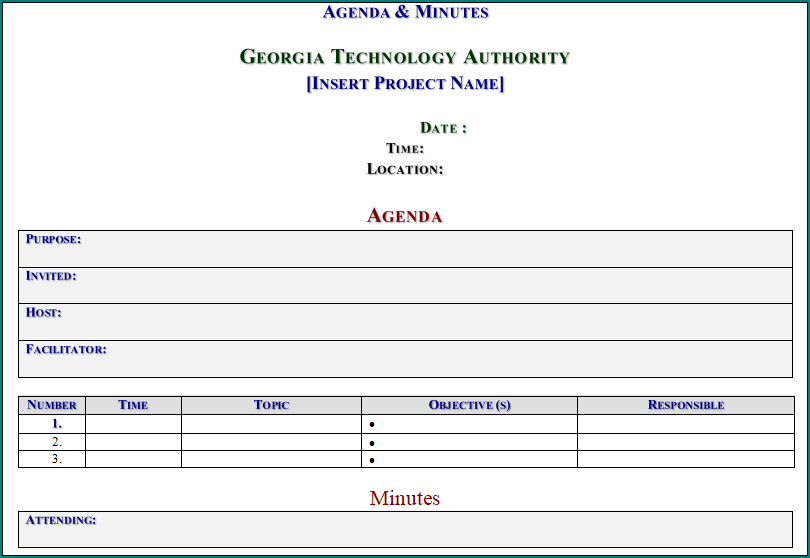 Meeting Minutes Template Word