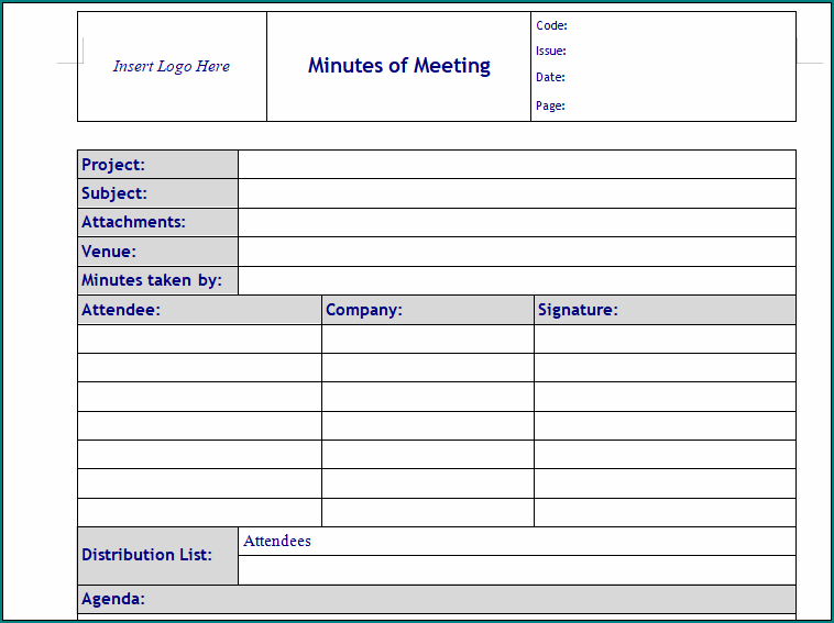 Meeting Minutes Template
