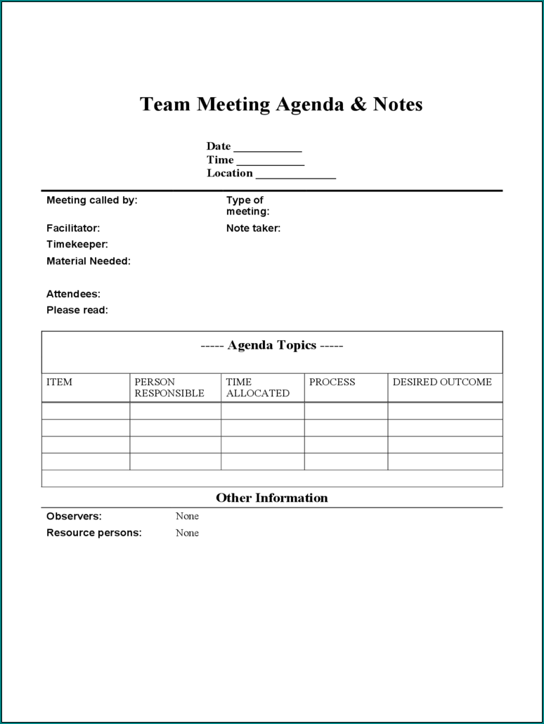 Meeting Notes Example