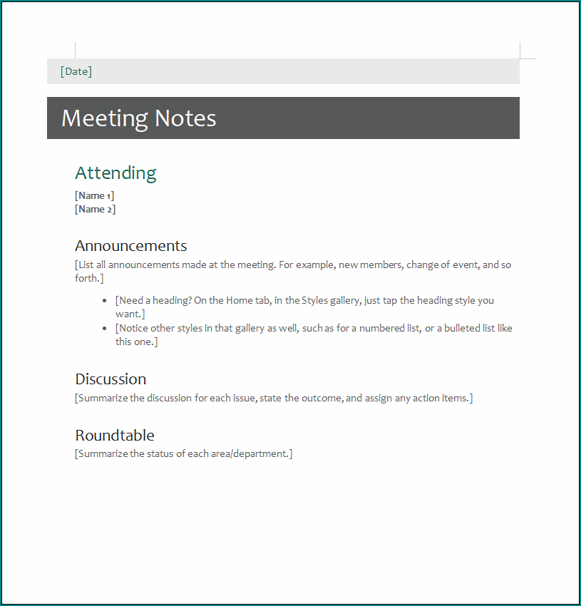 Meeting Notes