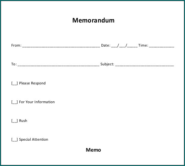 Memorandum Template Sample