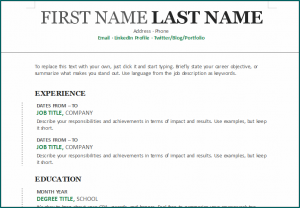 Microsoft Word Resume Template
