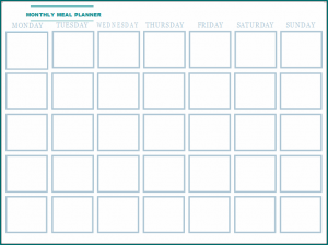 Monthly Meal Planner Template