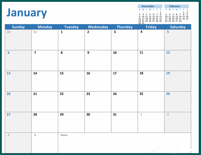 Monthly Schedule Template Sample