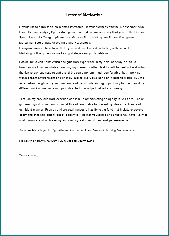 Motivation Letter