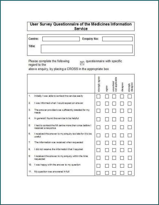 Multiple Choice Template Word Sample