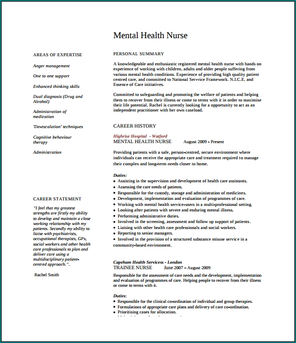 Nursing Resume Template Sample