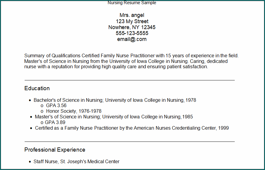 Nursing Resume Template