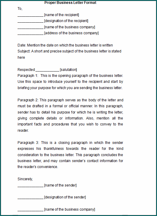Official Letter Template