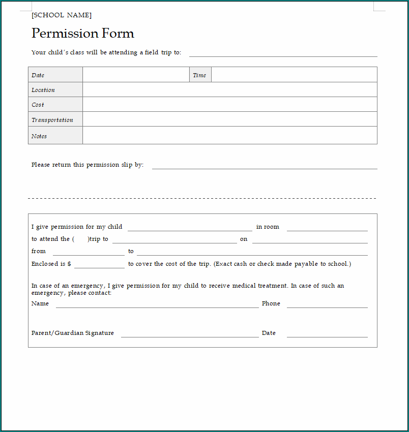 Parent Permission Slip