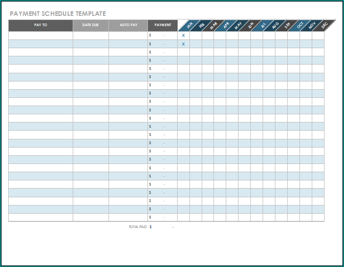 Payment Schedule Template