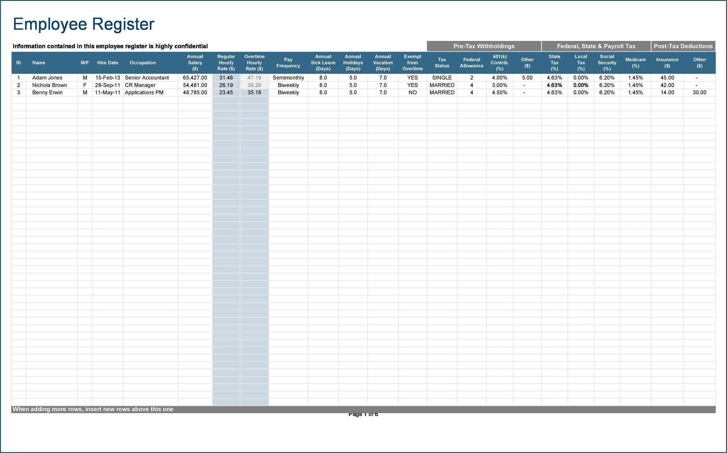 Payroll Calculator Template Example