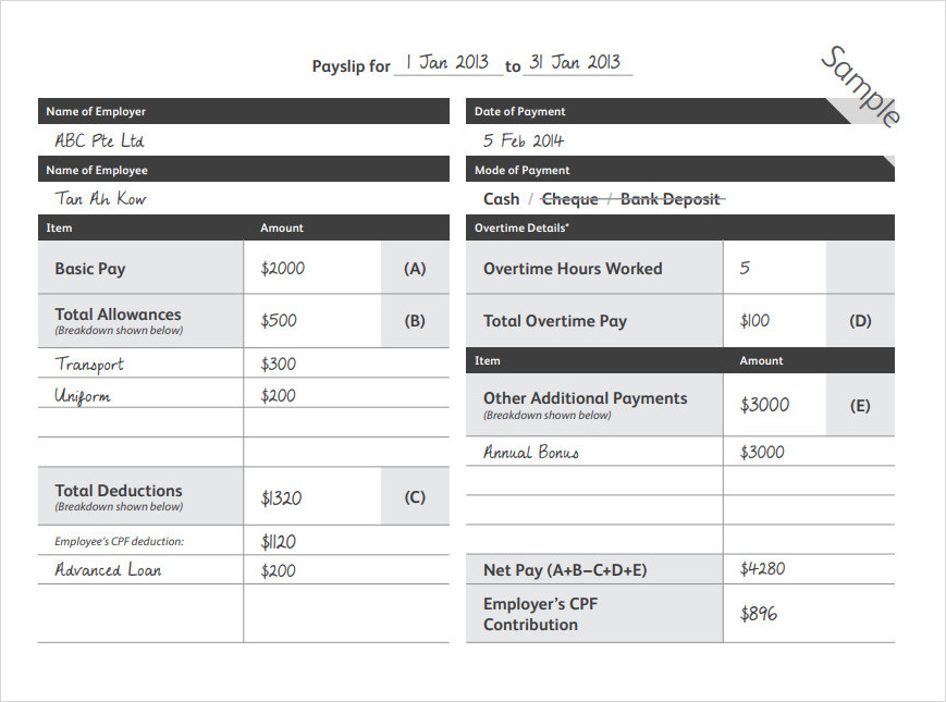 Payslip Booklet Template Payslip Booklet Template