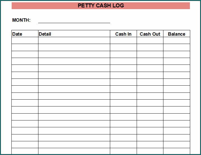 Petty Cash Template